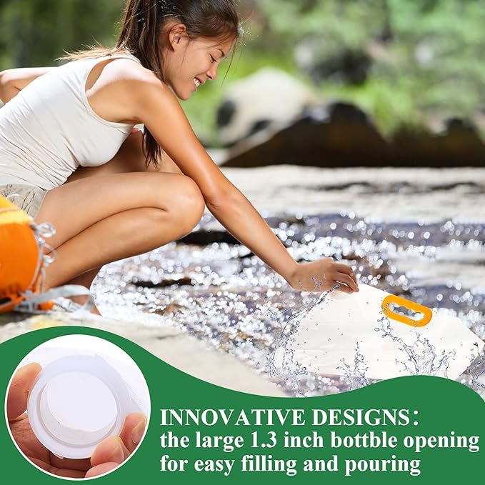 36 Pcs 1.3 Gallon Collapsible Water Storage Bag Emergency Jug Container Water Bladder Clear Plastic Storage Pouch for Outdoor Sport Camping Hiking Backpack No leak, Freezable, Odorless, Flat Folding
