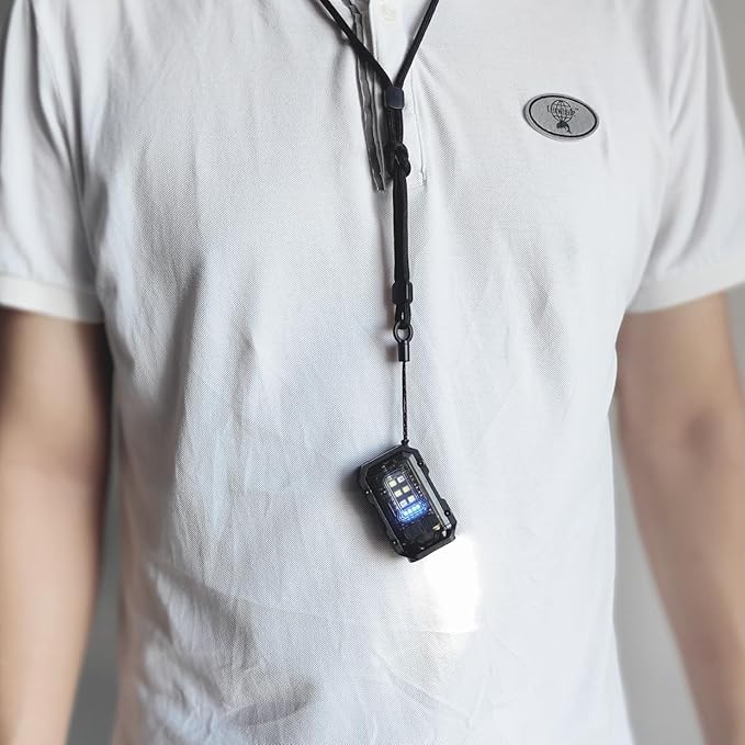 Rechargeable Pocket Keychain Lights with Lanyards,Clip on Hands Free Flashlight for Walking Camping Night Running
