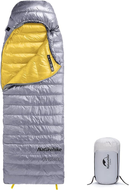 Naturehike Ultralight Down Sleeping Bag, 650FP, 3-4 Season, Adults, 32-42, Waterproof, Compact, Camping, Hiking