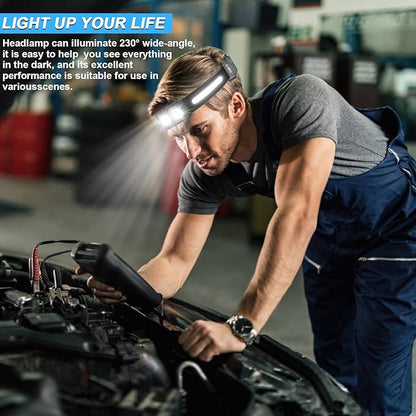 Headlamp Rechargeable,1200 Lumen Ultra-Light Bright Headlamp Flashlight,LED Rechargeable Headlight with White Red Light,5 Mode Waterproof Motion Sensor Head Lamp,for Fishing,Running,Camping,Cycling