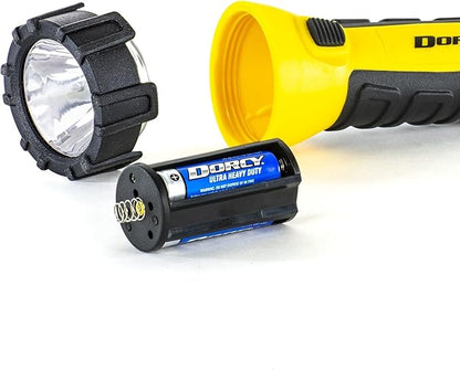 Dorcy 55 Lumen Floating Water Resistant LED Flashlight with Carabineer Clip, Yellow (41-2510)
