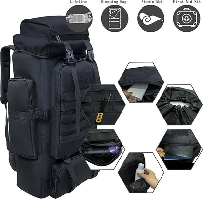 80L 100 Liters Camping Hiking Military Tactical Backpack,Water Resistant Large Travel Daypacks Outdoor MOLLE Rucksack