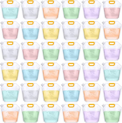 36 Pcs 1.3 Gallon Collapsible Water Storage Bag Emergency Jug Container Water Bladder Clear Plastic Storage Pouch for Outdoor Sport Camping Hiking Backpack No leak, Freezable, Odorless, Flat Folding