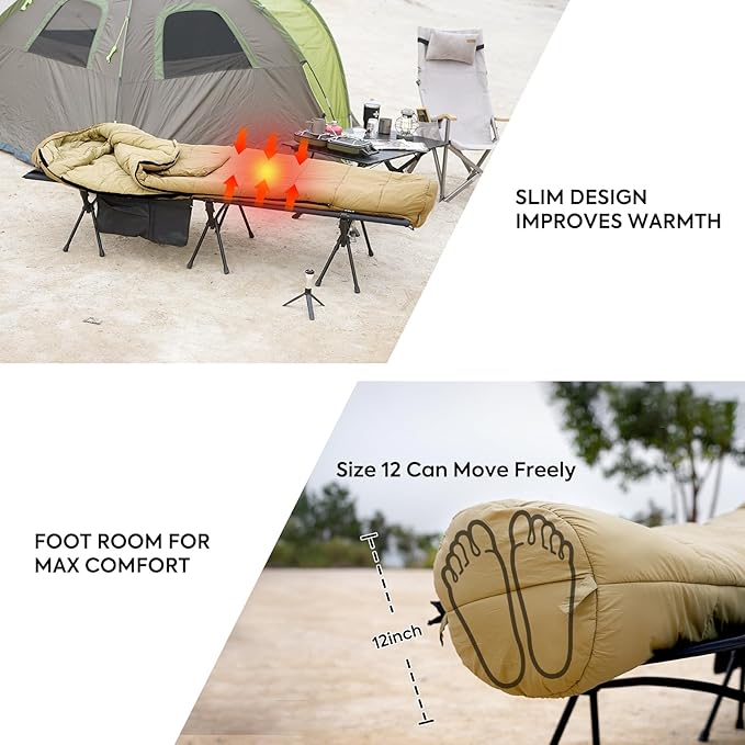 ICECO XL Sleeping Bags for Adults Cold Weather, 0 Degree Sleeping Bag, 3 Seasons Backpacking Sleeping Bag for Kids, Adults, Warm & Washable Winter Sleeping Bags for Camping, Traveling, Outdoor