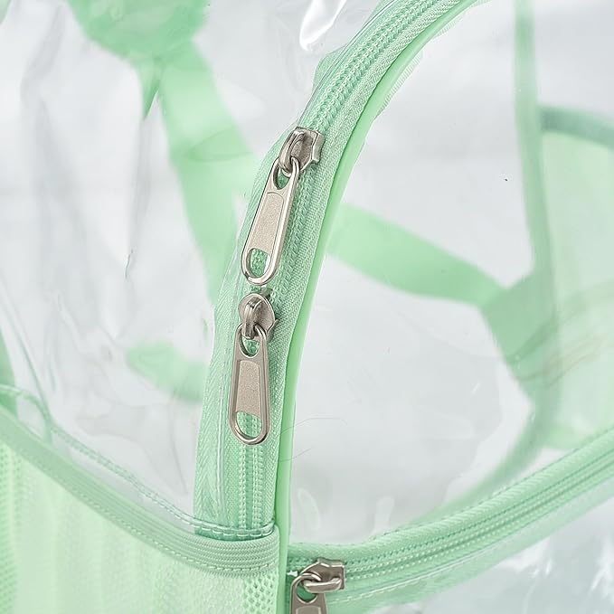 Oraben Clear Backpack for Stadium Events 12x12x6 Stadium Bag, Mini Small Clear Bag with Front Pocket for Concert Sport Events Work Travel