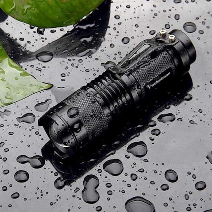 Pocketman Mini Flashlight 7W 300 lumens Portable Mini LED Flashlight 3 Mode Tactical Lamp for Hiking, Camping & Power Outage