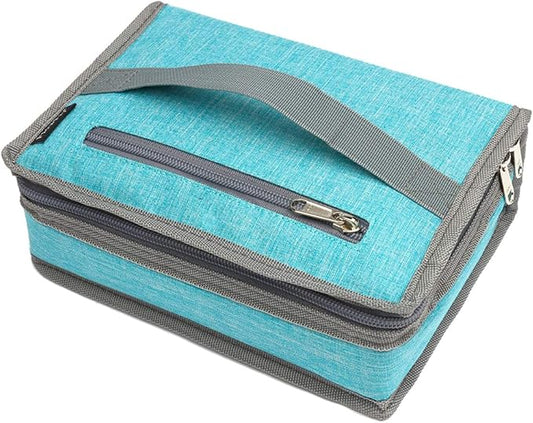 FlowFly Small Insulated Lunch box Portable Soft Bag Mini Cooler Thermal Meal Tote Kit with Handle for Work & School, Sea Blue