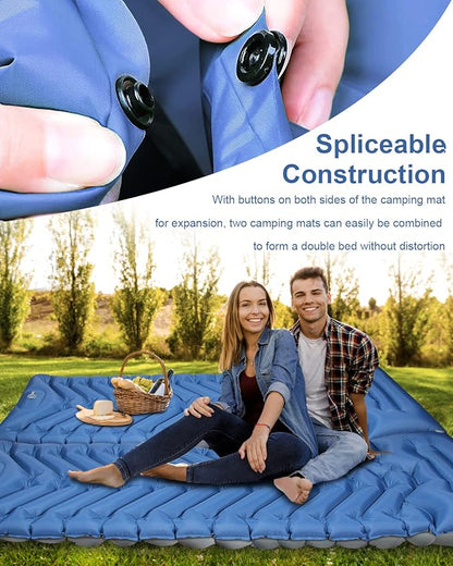 Inflatable Sleeping Pad for Camping, Extra Thick 3.9 Inch Self Inflating Camping Pad with Built-in Foot Pump & Pillow, Ultralight Compact Camping Sleeping Mat for Backpacking Camping Hiking