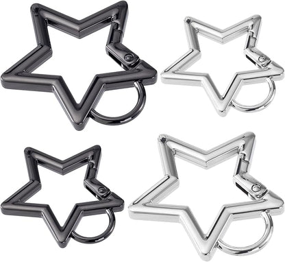 Star Carabiner, Zinc Alloy Heavy Duty Star Shaped Keychain Clip, Carabiner Clip for Camping, Hiking, Fishing