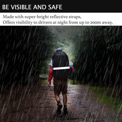 Frelaxy Hi-Visibility Backpack Rain Cover with Reflective Strip 100% Waterproof Ultralight Backpack Cover, Storage Pouch, Anti-Slip Cross Buckle Strap, for Hiking, Camping, Biking, Outdoor, Traveling