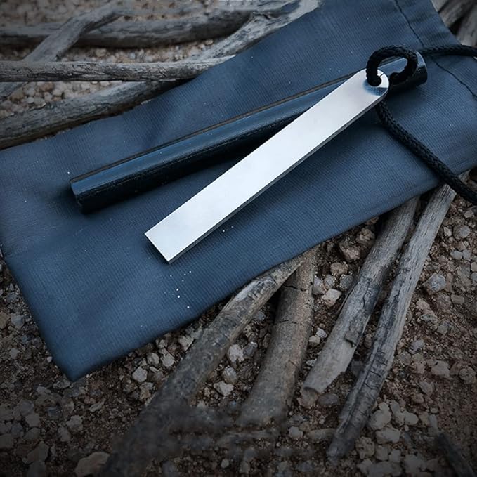 Outdoor Ferro Rod Fire Starter, 5" Long 1/2" Thick Ferrocerium Rod Survival Kit, Waterproof Flint Fire Steel 15,000 Strikes for Camping Hiking