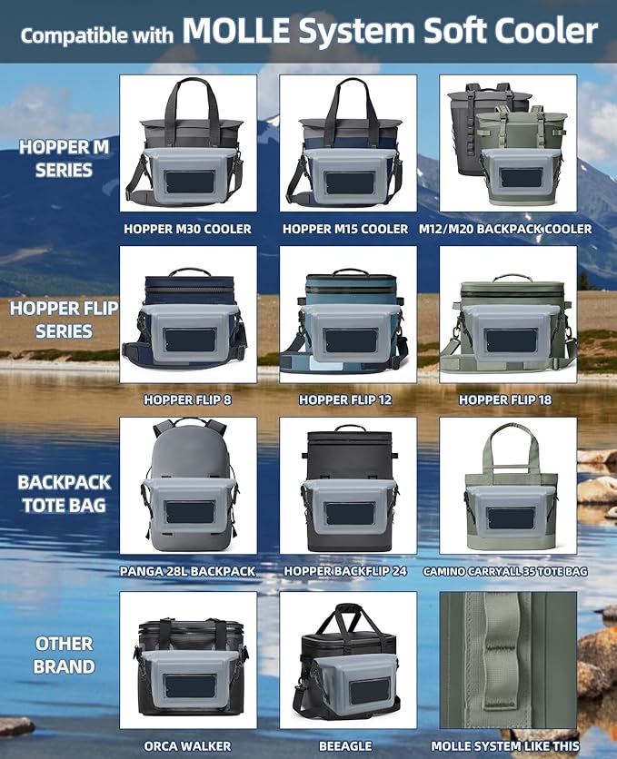 Multipurpose Waterproof MOLLE Dry Bag for YETI Cooler Bag and Tactical Backpack, Compatible with YETI Backpack, Hopper, Tote, Small Pouch with Shoulder Strap, Cooler Accessories