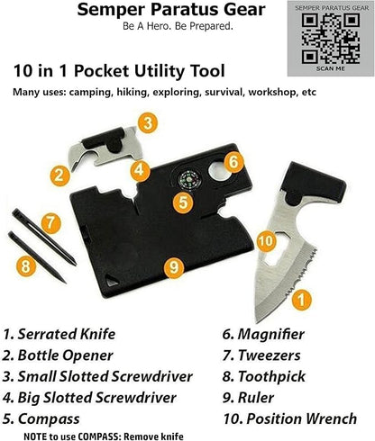 Gifts for men MultiTools - 10 in 1 Credit Card Pocket Multi Tool for everyday use - Home, Work or Outdoors(1 Pack)