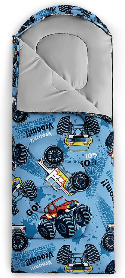 AILONEN Kids Floral Cat Camping Sleeping Bags,Lightweight & Waterproof,3 Season Warm & Cool Weather,Kawaii Kitten Sleeping Bags for Girls Adults,Travelling,Outdoors