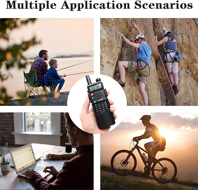 BAOFENG UV-5R 8W Handheld Ham Radio Long Range Walkie Talkies for Adults UV5R Dual Band with 3800mAh Battery,USB Charger,Programming Cable, D15 Antenna 2 Pack
