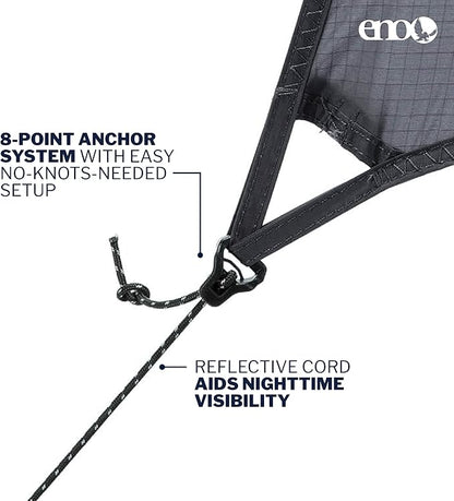 ENO, DryFly Rain Tarp - Heavy-Duty Waterproof Tarp - for Camping, Hiking, Backpacking, Travel, a Festival, or The Beach