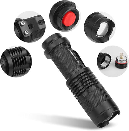 LED Torch Battery Powered, UV Ultra Flashlight Blacklight Light Inspection Lamp Torch 395/365 nM, for Power Cut, Camping, Dog Walking(365nm)