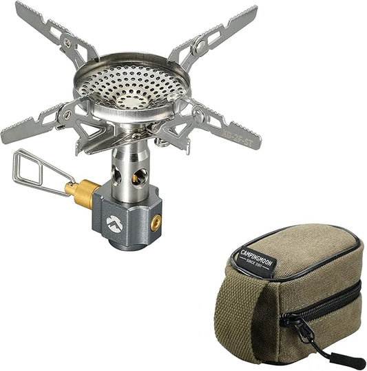 CAMPINGMOON Canister Stove Compact Foldable w/Micro Regulator 4Flex w/o igniter XD-2-NE