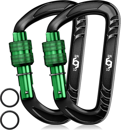 12kN (2697 lbs) Heavy Duty, Locking, Auto Locking, Wiregate Carabiner Clips, for Securing Pets, Outdoor, Camping, Hiking, Hammock, Dog Leash Harness, Keychains