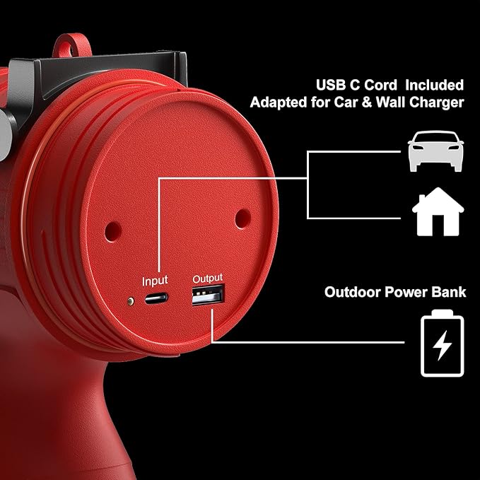BUYSIGHT Rechargeable Spotlight Flashlight, Hand held Spotlight 200000 lumens Waterproof Flashlight Hunting Lamp with red Filter(IP67 Waterproof Red Mini)