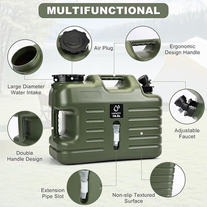 5 Gallon Water Jug with Spigot, Portable Water Containers,Camping Essentials,Portable Water Tank,Water Storage Containers for Camping Outdoor Hiking,Emergency Stroage