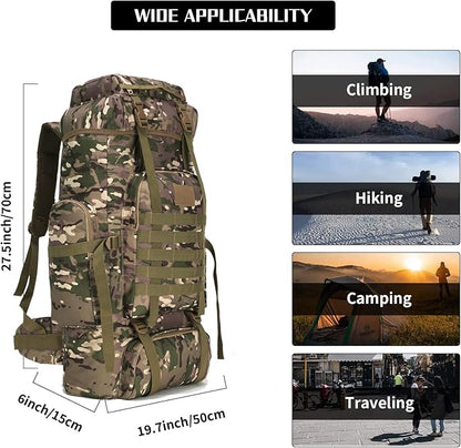Hiking Backpack for Men 70L/100L Camping Backpack Military Rucksack Molle 3 Days Assault Pack for Climbing