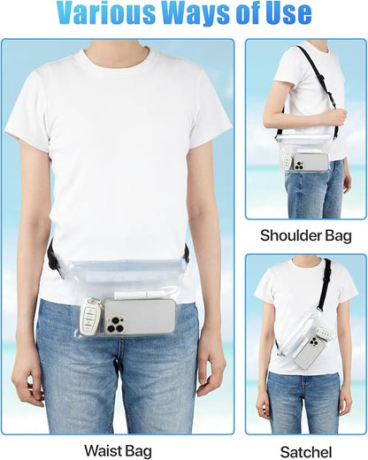 F-color Waterproof Fanny Pack - Waterproof Phone Pouch with Waist Strap - Cruise Essentials 2025 Must Haves Waterproof Pouch Dry Bag Keep Phone Valuables Safe for Beach Kayaking Boating Fishing
