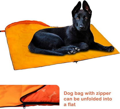KUDES Dog Sleeping Bag Waterproof Warm Packable Dog Bed with Storage Bag for Indoor Outdoor Travel Camping Hiking Backpacking (43''Lx27''W)