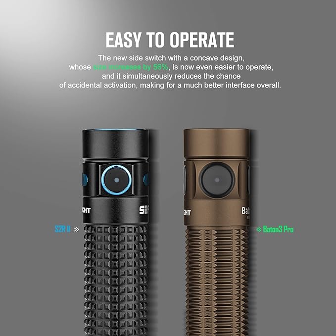OLIGHT Baton3 Pro 1500 Lumens EDC Rechargeable Flashlights with MCC3, Compact Pocket Flashlight with L-Shape Stand and High Performance LED for Camping, Hiking and Emergency (Desert Tan Cool White)