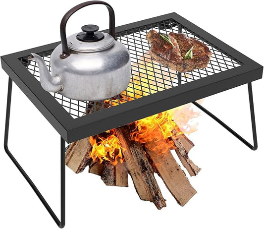 Camp Fire Cooking Racks Campfire Grate Over Fire Pit, Fireplace Cooking Grate Camp Fire Cooking Racks for Camping Cooking, Grill Grate for Fire Pit Over Fire Grill, Camping Accessories for Outside