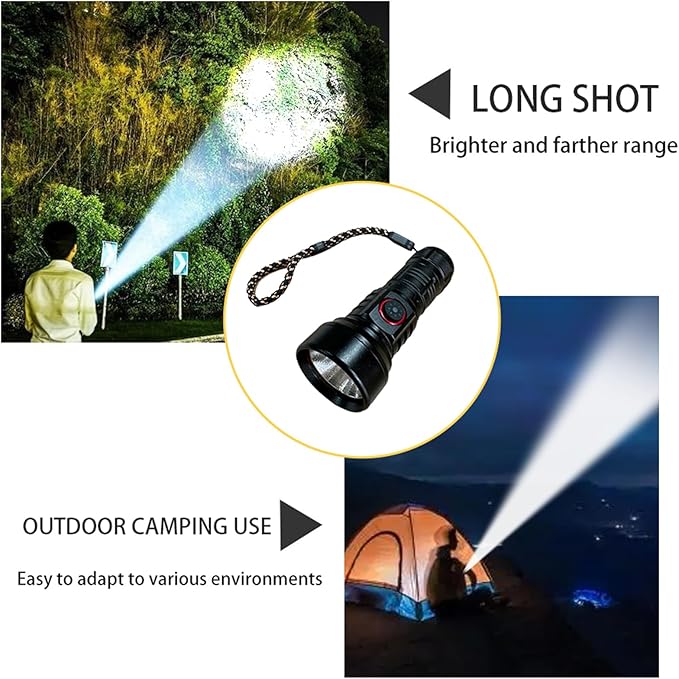 Mini Flashlights High Lumens Rechargeable, Super Bright Flashlight, Mini Flashlights for EDC Carry, Tactical Flashlight Waterproof Handheld Flash Light LED Flashlight for Emergencies, Camping, Hiking
