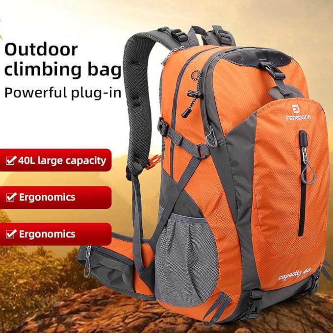 40L Waterproof Lightweight Hiking,Camping,Travel Backpack for Men Women