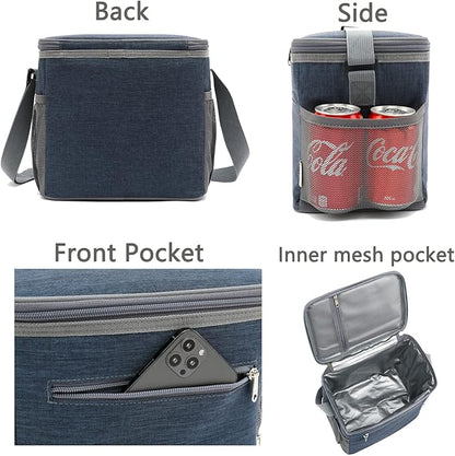 Navy Unisex Meal Holder, Durable & Safe, Long-Term Insulation, Leakproof & Water-Resistant, Large Capacity & Multi Compartments, Wide-Open-Design & Portable