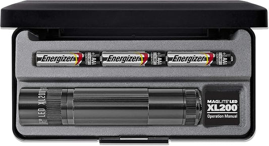 Maglite XL200 LED 3-Cell AAA Flashlight in Presentation Box, Gray