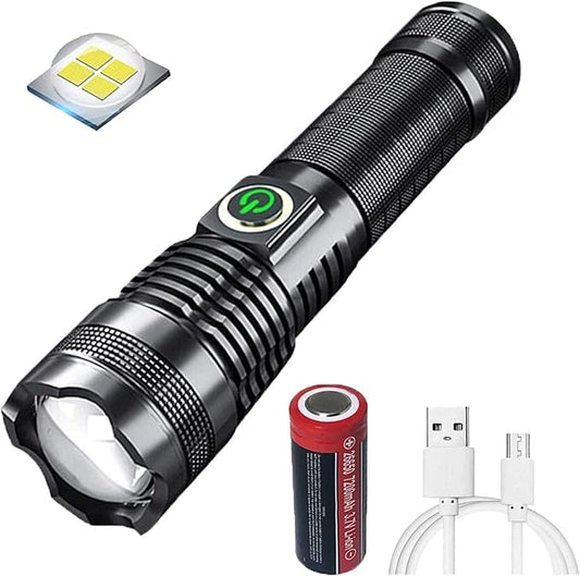 Rechargeable Flashlights High Lumens,180000 Lumens Handheld flashlights 5 Modes Zoomable Tactical Flashlight Function Waterproof Flashlights for Hiking Camping Emergency