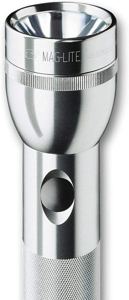 Maglite Heavy-Duty Incandescent 3-Cell D Flashlight in Display Box, Silver