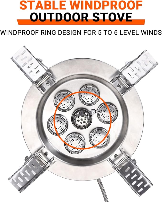 Bulin Camping Stove Burner 3500W/3800W/5800W/6800W/18000W Adjustable Ultralight Backpacking Stove Windproof Camp Portable Propane Stove for Camping Hiking Backpack Outdoor