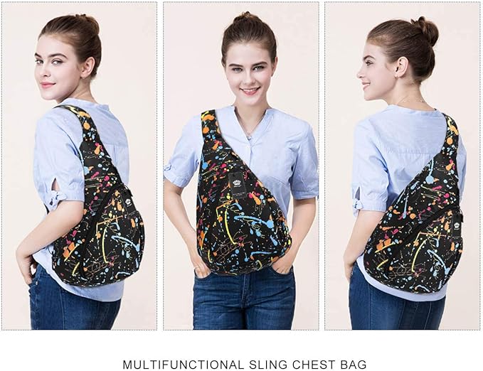HUA ANGEL Crossbody Sling Bag for Men & Women Lightweight Waterproof Chest Shoulder Bag for Travel Hiking & Everyday Use