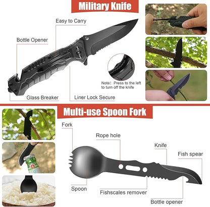 Gifts for Men Dad Husband, Christmas Day, Survival Kits 14 in 1,Survival Gear and Equipment, Cool Gadget, Birthday Gifts for Him Boy Boyfriend Teen Son Daughter Kids Women, for hiking,Outdoor Camping