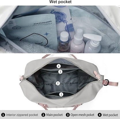 Travel Duffel Bag,Sports Tote Gym Bag,Shoulder Weekender Overnight Bag for Women