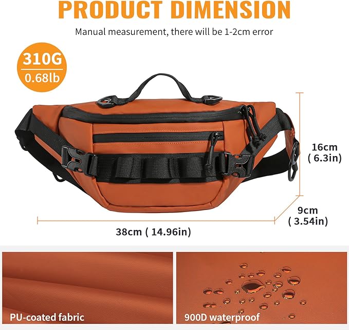 CamGo Tactical Fanny Pack for Men Women Military Waist Bag Molle Utility Hip Belt Pouch Crossbody Bags Bumbag for Cycling Hiking Walking Fishing Orange