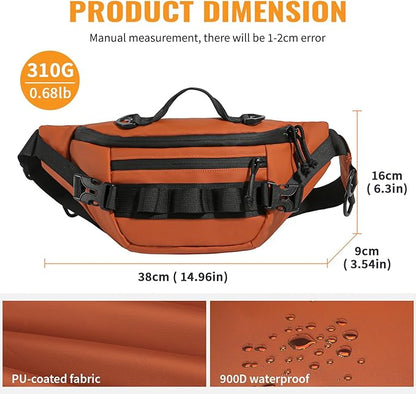CamGo Tactical Fanny Pack for Men Women Military Waist Bag Molle Utility Hip Belt Pouch Crossbody Bags Bumbag for Cycling Hiking Walking Fishing Orange