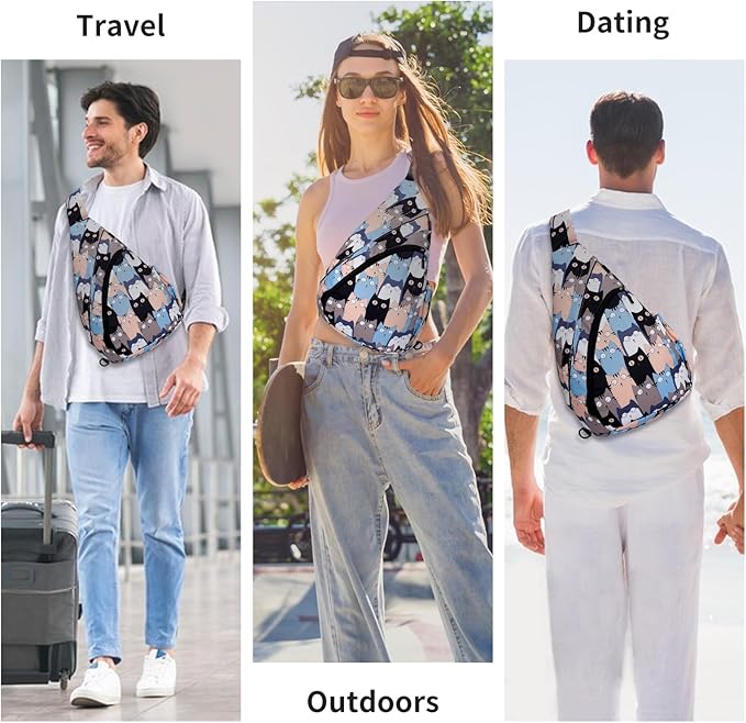 HUA ANGEL Crossbody Sling Bag for Men & Women Lightweight Waterproof Chest Shoulder Bag for Travel Hiking & Everyday Use