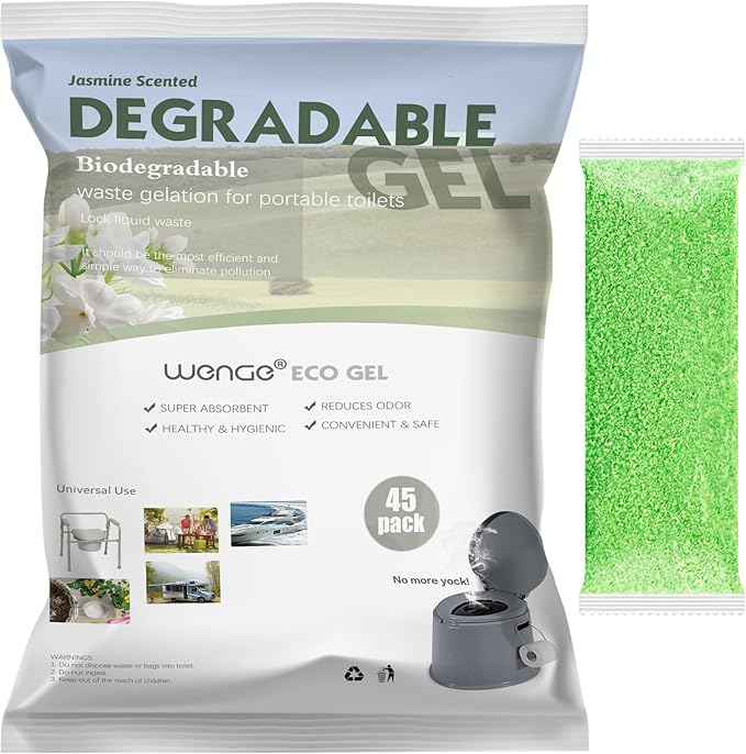 Wenge Portable Toilet Powder, Pee Powder Solidify Body Fluids in 1 Min, Easy to Port Waste Liquid, for Camping Portable Toilet, Solidifies Urine & Diarrhea in Pet Loo