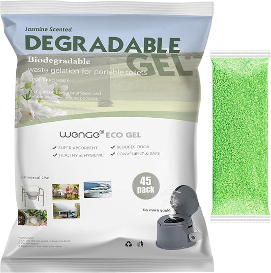 Wenge Portable Toilet Powder, Pee Powder Solidify Body Fluids in 1 Min, Easy to Port Waste Liquid, for Camping Portable Toilet, Solidifies Urine & Diarrhea in Pet Loo