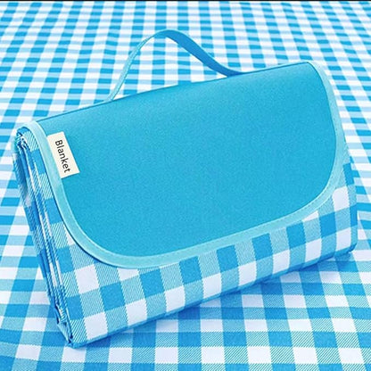 Extra Large Picnic Blanket Beach Blankets, Outdoor Foldable Waterproof Sand Mat for Beach Camping Hiking Travel Family Concerts Grass Park Music Festival Lawn Mats (Blue, 80x80inch)