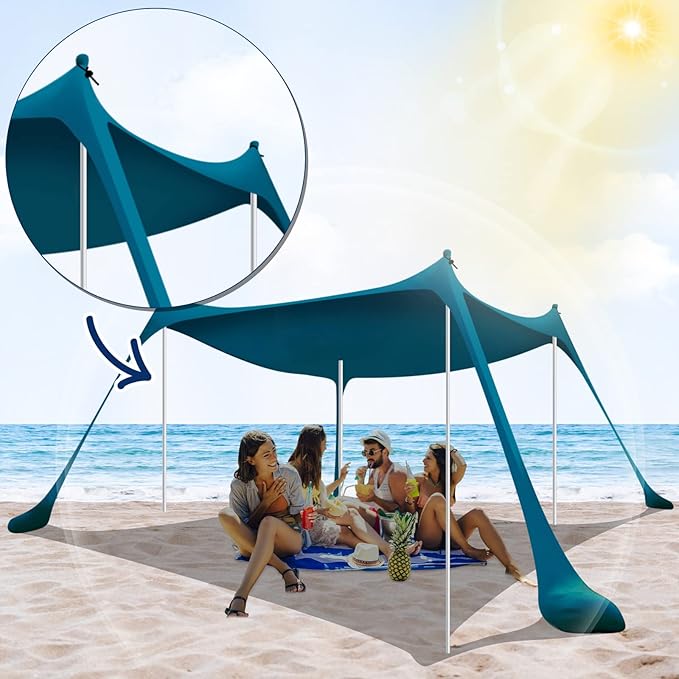 Ferraycle 4 Packs Tent Poles Replacement, Canopy Poles for Beach Accessories 6.6 Feet Beach Tent Canopy Extra Poles for Parties, Camping, Fishing