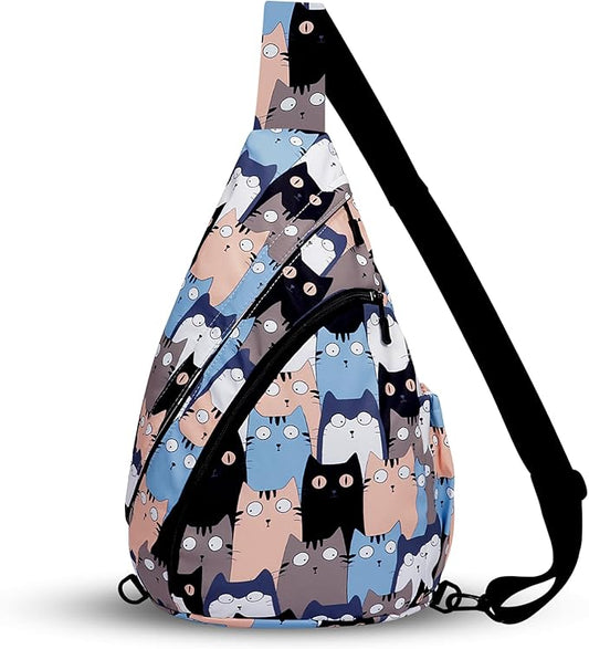 HUA ANGEL Crossbody Sling Bag for Men & Women Lightweight Waterproof Chest Shoulder Bag for Travel Hiking & Everyday Use