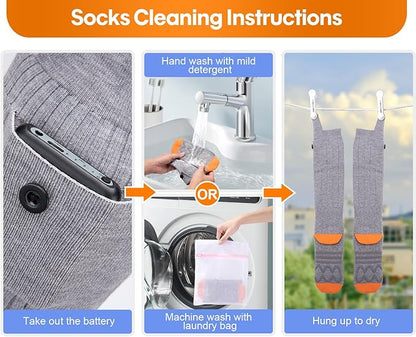 Heated Socks, Heated Socks for Women Men, 5000mAh Rechargeable Electric Heated Socks Up to 8 Hours, Washable Winter Warm Socks for Outdoors Work Fishing Hunting Skiing Cycling Hiking Camping