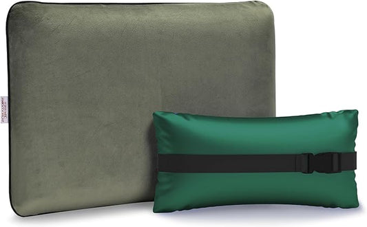 Memory Foam Camping Pillow - Compact Firm Supportive Compressible Pillow, Travel Pillow with Breathable Cover, Contoured Support, Lightweight Backpacking Hiking Essential Gear